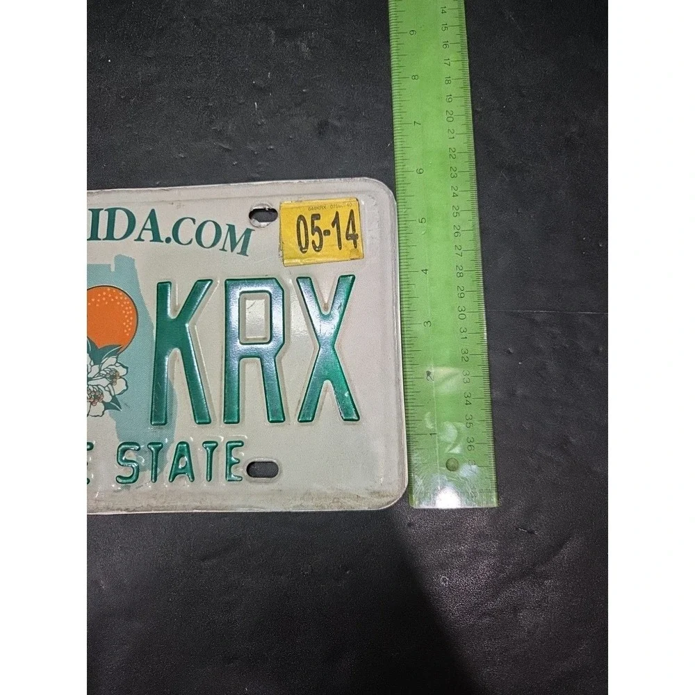 Florida License Plate 644 KRX Sunshine State Oranges 2014 Decal Metal Decor